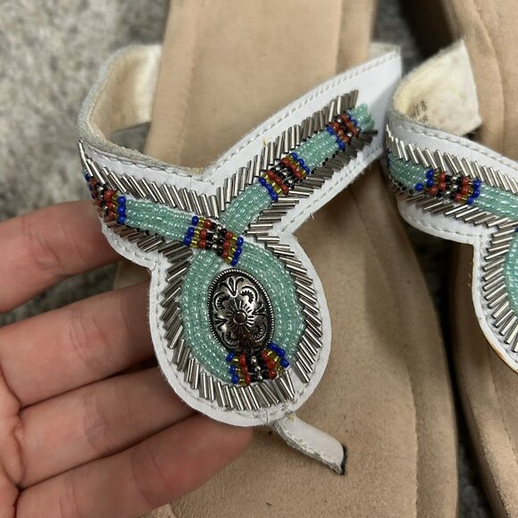 Minnetonka Silverthorne Sandals Women's 8 Beaded Aztech Southwestern - Picture 4 of 8